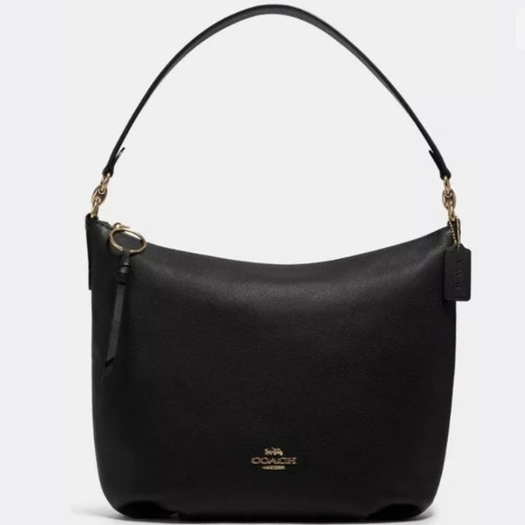Coach Skylar Hobo Bag, Pebbled Leather, Black - Picture 1 of 15